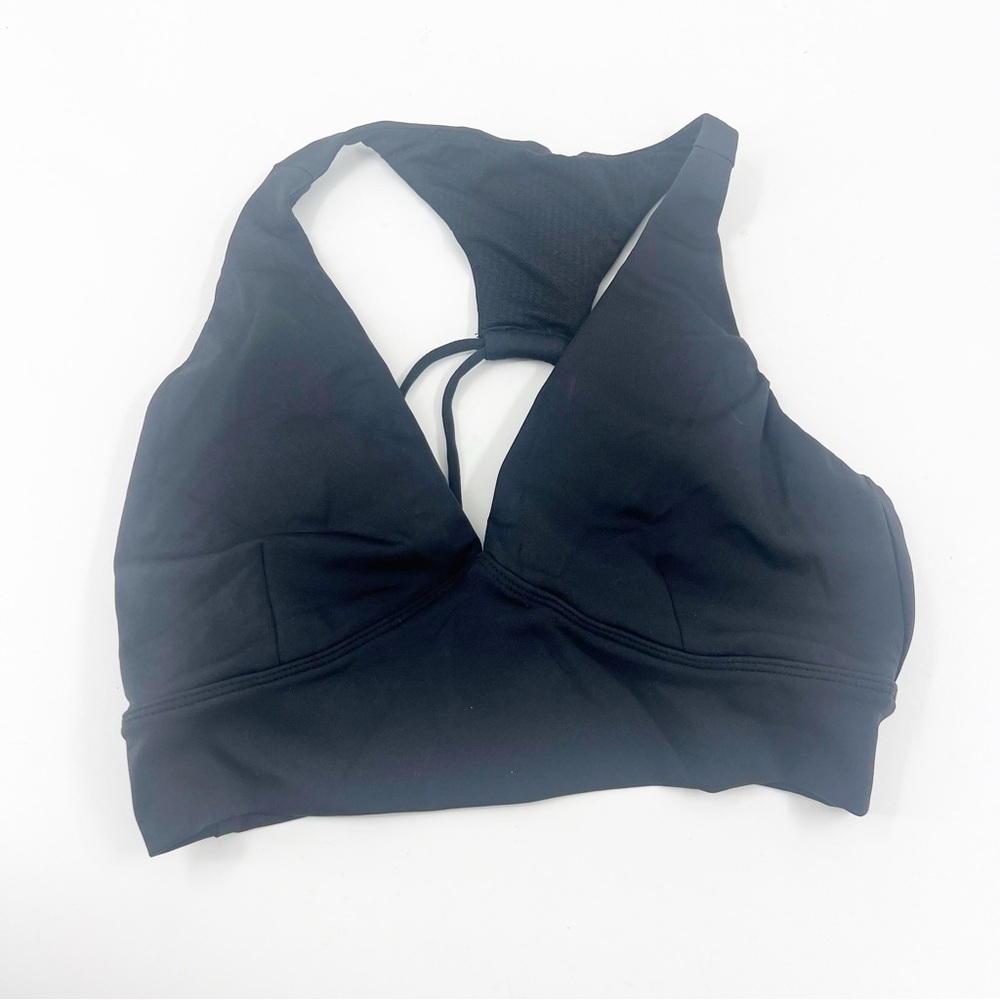 ✅ THRIVE SOCIETE BLACK HIGH NECK STRAPPY BACK SPORTS BRA‎ SIZE MEDIUM